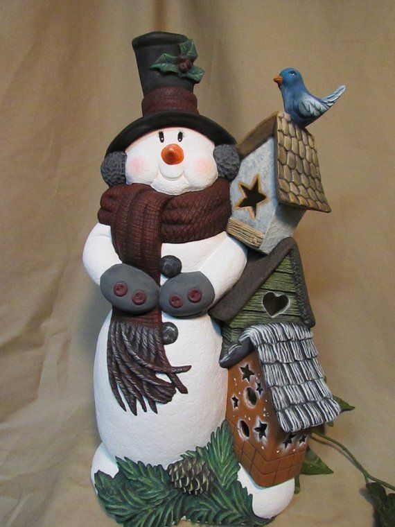 Snowman with Bird houses | Creation Workshop Cornwall